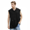 Summer Mens Muscle Hoodie Vest Sleeveless Bodybuilding Gym Workout Fitness Shirt High Quality Vest Hip Hop Sweatshirt Men's Tops. 
