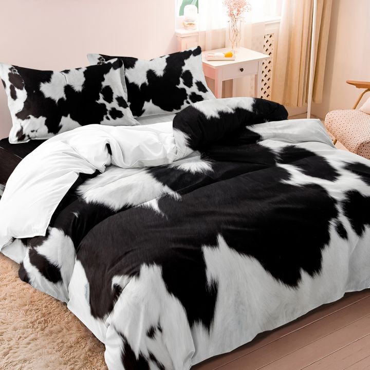 3Pcs%20Brown%20And%20Black%20Cow%20Pattern%20Yak%20Leather%20Printed%20Duvet%20Cover%20Included%201*Duvet%20Cover%20&2%20Pillowcase(%20Comforter%20Not%20Included)%20-%20Image%206