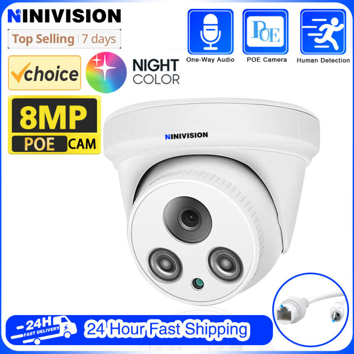 Original 4K Color IP Camera 8MP ColorVu Night Vision CCTV POE Dome ...