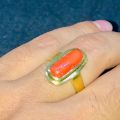 Natural Red Coral Ring ( Rokto Probal ) 6-8 rotti / Italian Stone. 
