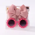 2Pcs/Set Kids Camping Sunglasses Headband Baby Unglasses Elastic Nylon Bohemia Seaside Sun Glasses Bow Headwear. 