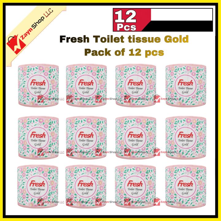 Fresh Toilet Tissue Paper Gold Pack of 12 pcs