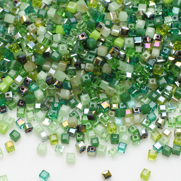 3/4/6/8mm Mixed Faceted Square Glass Bead Loose Spacer Crystal Cube Beads for Jewelry Making DIY Necklace Bracelet Accessories