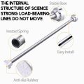 Durable Stainless Steel Clothes Drying Rack Adjustable 35-80cm Telescopic Pole Flexible Curtain Rod for Balcony Bathroom.