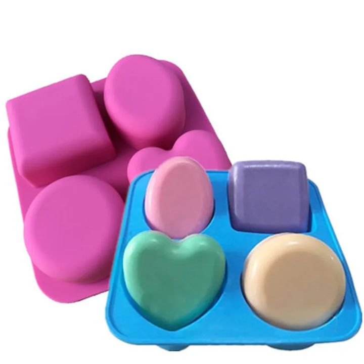 1PC%204%20Cavity%20Soap%20Molds%20Round%20Oval%20Heart%20Square%20Shape%20Handmade%20Soap%20Cake%20Baking%20Mold%20Soap%20Making%20Tools%20Color%20Random%20-%20Image%202