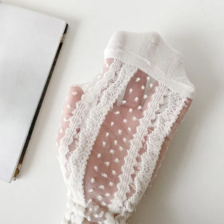 2%20pairs%20Fashionable%20versatile%20Women's%20Socks%20Thin%20Solid%20Color%20Lace%20Frilly%20Socks%20minimalist%20Breathable%20women%20Transparent%20Socks%20-%20Image%203