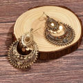 New Retro Originality Exaggerated Hollow Palace Style Round Earrings Bohemian Fashion Women's Festival Party Accessories Jewelry.