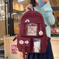 Korean Large Capacity Backpack for Girls - Stylish School and College Book Bag, Multiple Compartments. 