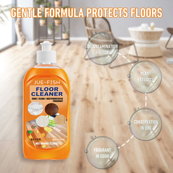 Jue-Fish floor cleaner powerful decontamination descaling wood floor cleaning tile cleaner polishing and brightening
