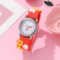 New Kids Watches Cartoon Watches Pink Silicone Quartz Wristwatch Birthday Gift Girl Boy Children Study Time Girl Watch Reloj. 