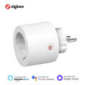 JSPTEC  ZigBee Smart Plug 20A Smart Home Outlet Socket EU 4200W with Power Monitor Function Supports Alexa Alice Hey . 