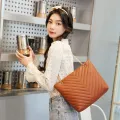 Women's Bag New Fashion Casual Embroidery Chain Shoulder Bag V-Pattern Lingge Handheld Shopping Bag Tote Bag. 