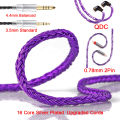 IEM Earphone Cable 16 Core Silver Plated Upgraded Cable With 3.5mm/4.4mm Plug 0.78 2PIN / QDC HIFI Replacement Headset Cord.