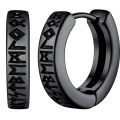 Stainless Steel Norwegian Viking Rune Hoop Earrings For Men Woman Unisex 12 Mm Huggie Hoop Religious Earring Jewelry.