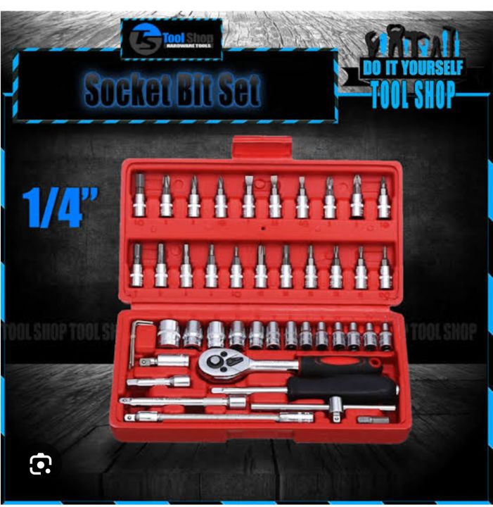 MS 1/4 WRENCHET SOCKET AND BITS 46PCS IN TOOL KIT