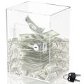 Transparent Piggy Bank Acrylic Piggy Banks for Adults Cube Saving Coins Storage Box Money Saving Jar Kids  Saving Money Goal. 