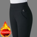 Spring Summer Pencil Pants Thichen Thin Woman Fleecing Thermal Strench OL Lady Skinny Slim Trousers Female Clothing Legging New. 