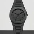 Arabic Full Black Colour | Chronograph look | Dial Arabic Watch Plastic Carbon Fiber look body Watch | Full Black.