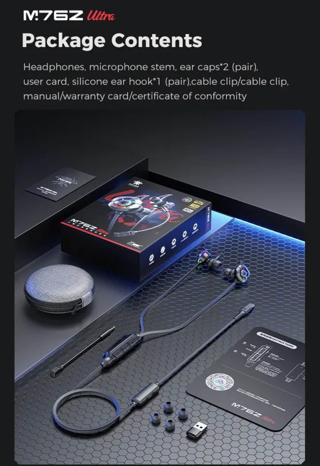 PLEXTONE M762 Ultra Gaming Earphone 7.1CH 3D Surround RGB In-Ear Headset AI Noise Reduction | Daraz.com.bd