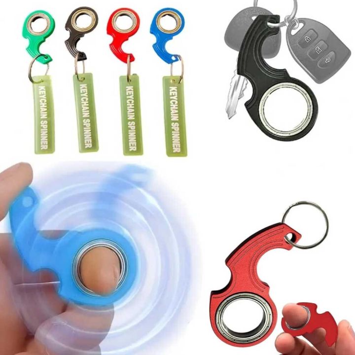 Fidget Keychain Spinner Ring Anti-Stress Portable Stress Relief Toy for Focus, Anxiety Ideal for Adults and Teens