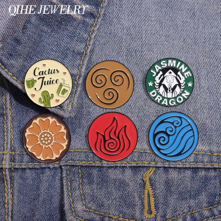 The Jasmine Dragon Enamel Pins The Last Airbender White Lotus Brooches Aesthetic Art Lapel Badge Jewelry for Friends