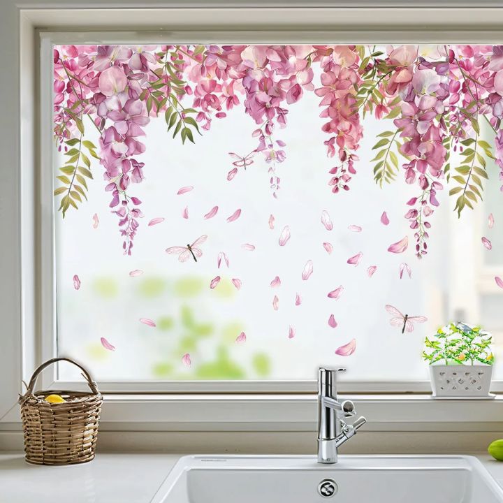 1PCS%20Painted%20Fall%20Flower%20Tree%20Branches%20Dragonfly%20Glass%20Window%20Home%20Landscaping%20Decoration%20Electrostatic%20Uv%20Window%20Sticker%20-%20Image%202