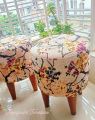 Premium Quality Floral Cloth Ottoman Stool. 