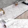 shelf adhesive pvc waterproof black and white marble sheet for kitchen_ Anti oil and heat resistant wallpaper 60*200. 