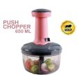 Push Vegetable Chopper - Stainless Steel Blades, 500 Ml / 1.5 LCapacity, Blue & Pink Colors.