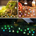 6Pcs Mini Luminous Resin Animals Tiny Glow In The Dark Ocean Animal Duck Dolphin Duck Turtle Mushroom Frog Miniature Figures. 