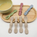 4 Pcs Silicone Baby Food Spoons Easy-to-Grip Training Utensils Children's for 6 Months Years Old Infants' for BPA-Free Christmas Gift Tableware. 