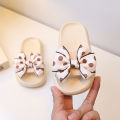 2026Summer Children's Slippers Girls Princess Non-slip Soft Sole Slippers Toddler Girl Shoes Bow Tie Slippers Flip Flops Outdoor.
