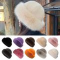 Fashion Headwear Fluffy Fur Winter Hat Solid Color Thicken Bucket Hat Plush Cold Windproof Berets Chrismas s.