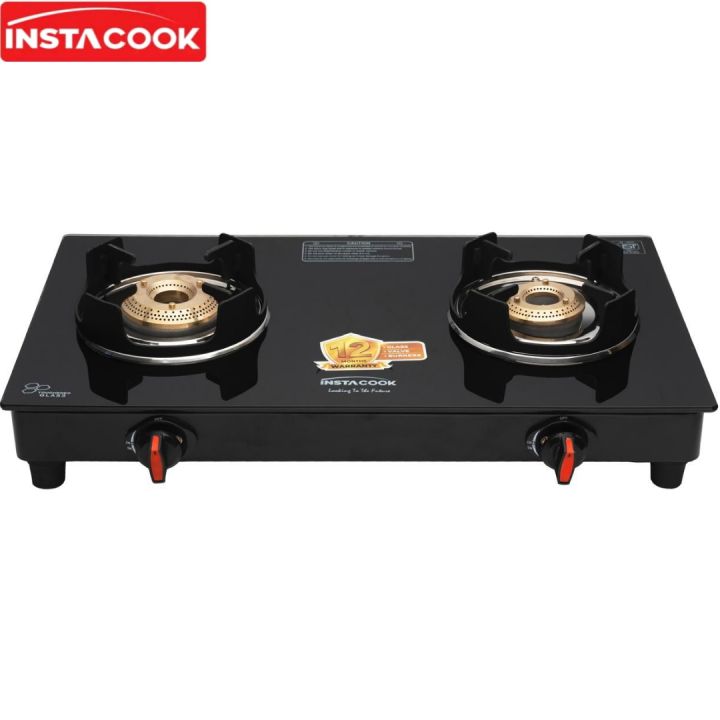 Instacook CROWN 2 Burner Automatic Glass Top Premium Gas Stove