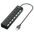 USB Hub 7 Port Multi USB Splitter Power Adapter Multiple Expander With On Off Switch For PC Laptop MacBook Accessories. 