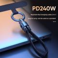 PD240W Keychain Short USB4.0 Data Cable Portable Keychain Kit 40Gbps USB C to Type C Charging Cable for Laptop Xiaomi Iphone. 