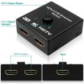 Bi Direction Switch 2 Port HDTV 2.0 4K 60Hz 2x1 1x2 HDMI Bi Directional Switcher UHD 4Kx2K 3D HD 2 Input 1 Output Splitter. 
