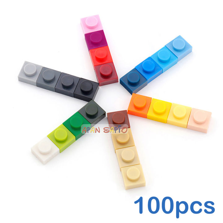 100pcs/lot DIY Blocks Building Bricks Thin 1x1 Educational Assemblage Construction Toys for Children Size Compatible With 3024