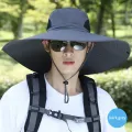 15cm Large Brim Polyester Sun Hat UV Protection Breathable Mesh Cap Foldable Men and Women Outdoor Fishing Hiking Beach Caps. 