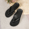 Women's Summer Casual Fashion Waterproof Non-Slip Breathable Comfort Slip-On Solid Color Round Toe Flip-Flops. 