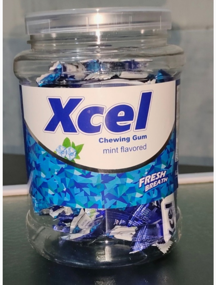 Xcel Chewing Gum Mint Flavor 100 Pcs 1 Jar