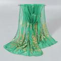 170cm*60cm Peacock Bronzing Scarf Elegant Thin Breathable ShawlWomen Sunscreen Windproof Head Wrap Travel Beach Towel. 