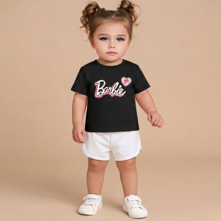 Barbie%20T-shirt%20And%20short%20Pant%20For%20Kids%20Baby%20Girls%20and%20Boys%20%20Round%20Neck%20Short%20%20Sleeves%20Tee%20Top's%20Clothes%20sets%20Dresses%20Outfit%20Suit%20Jannat%20Store%20-%20Image%203