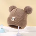 Autumn Winter Baby Warm Knitted Hats With Pom Kids Knit Beanie Hat Solid Color Children Hat For Boys Girls Accessories. 