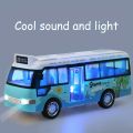 School Bus Toys Cars Die Cast Plastic Little Cars City Bus With Sound And Light Up Friction Powered Cars Play Toys Gift For Kids. 