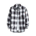 2024 New Fashion Loose Mens Plaid Shirt Fresh College Style Design Blouses And Tops Long Sleeve Casual  Checked Clothes. 