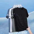 Men Running T-shirt Breathable Stretch Summer Top Gym Fitness Running Thin Short Sleeve Sportswear M-5XL Gray Blue Black White. 