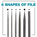 6Pcs Needle File Set Small Files Mini Files Wood Files Metal Files Set Steel Files with Handle Interchangeable, for Carving. 