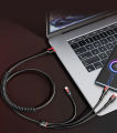 3 in 1 66W 6A Fast Charging USB Type C Cable Micro USB Cable for iPhone Charging Cable for Samsung Xiaomi Charger Cable. 