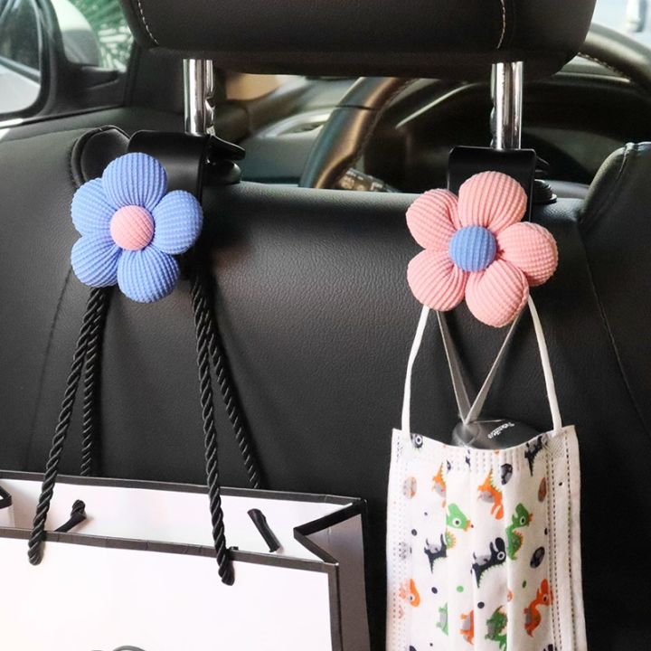 2PCS%20Cute%20Cartoon%20Flower%20Car%20Seat%20Back%20Hooks%20Storage%20Vehicle%20Headrest%20Organizer%20Hanger%20for%20Groceries%20Bag%20Handbag%20Auto%20Decor%20-%20Image%202
